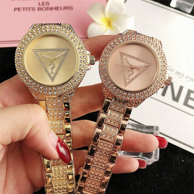 Alloy Steel Bar Inlaid Diamond Watch, Japanese Movement Watch, Fashionable Waterproof Watch, Quartz Watch, Korean Version Fashio - LKBA
