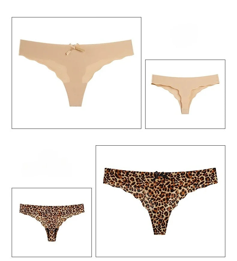 Women's Panties Ice Silk Seamless Low Waist G-String Sexy Breathable Comfortable Thongs Lady Lingerie Shapewear Underwear - LKBA