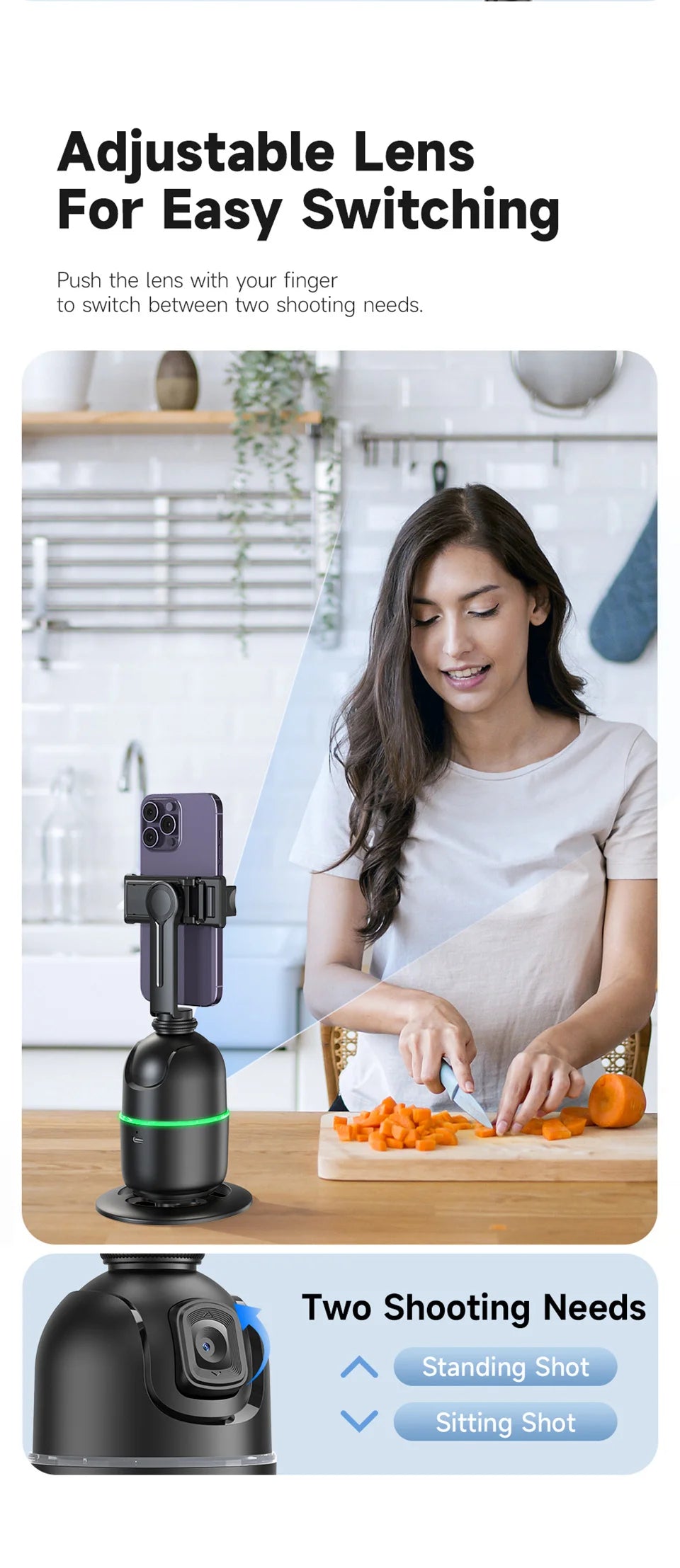 Multifunctional selfie stick with light - LKBA