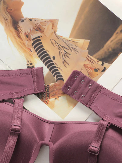 High Quality Hot Selling Sexy Women's Wireless Two-piece Butterfly Solid Color Underwear Women's Lace Underwear Set B2046 - LKBA