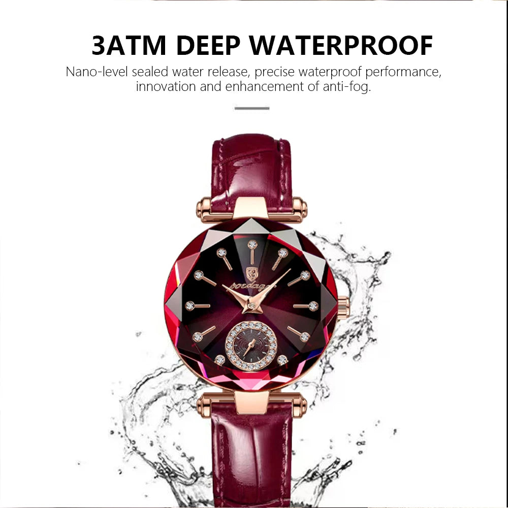 POEDAGAR Top Luxury Watches For Women Waterproof Leather High Quality Quartz Woman's Watch Casual Fashion Ladies Wristwatch Gift - LKBA