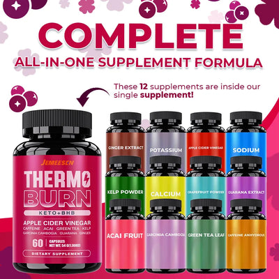 BHB Dietary capsules with BHB Premium Blend,Acai Fruit,Green Tea Leaf, Anti-carb Diet and Fat Burning,Metabolism Boost, Detoxifi - LKBA