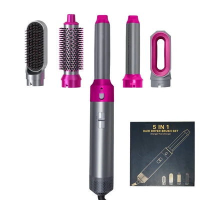 5 in 1 Hair Dryer Brush Hot Comb Set Professional Curling Iron Hair Straightener Styling Tool for Professional Hair Dryer - LKBA