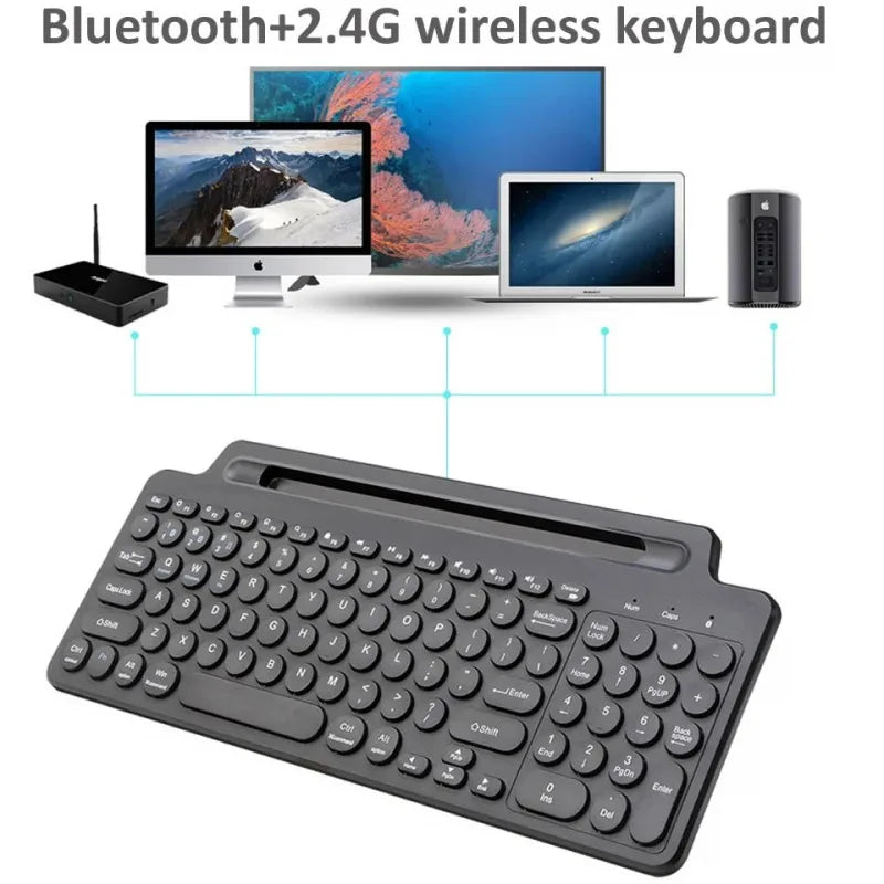 Mode Dual Bluetooth Keyboard BT5.0 3.0 2.4G Wireless Keyboard with Touchpad Gaming Keyboard with Card Slot for Laptop Tablet - LKBA