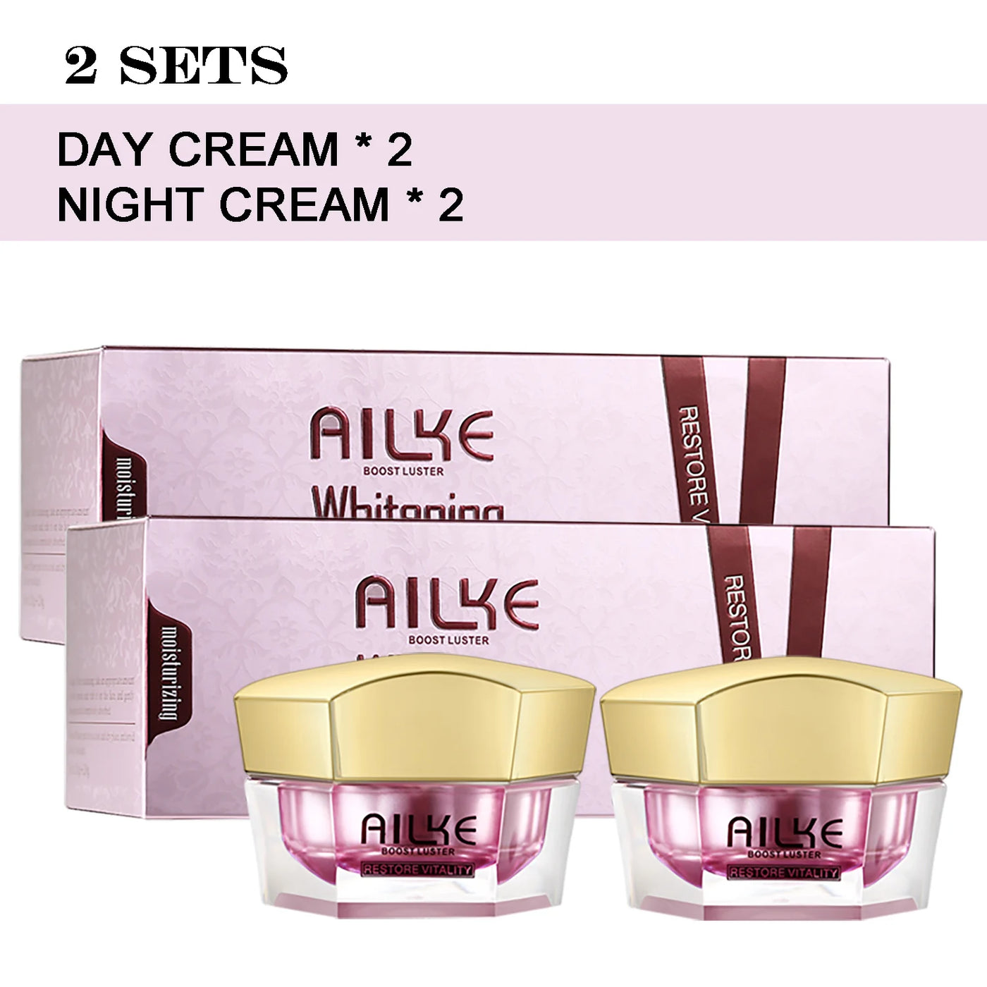 AILKE Face Cream With Hyaluronic Acid, Whitening Moisturizing Lifting Anti-aging, Women Sleeping Dry Korean Bleaching Skin Care - LKBA