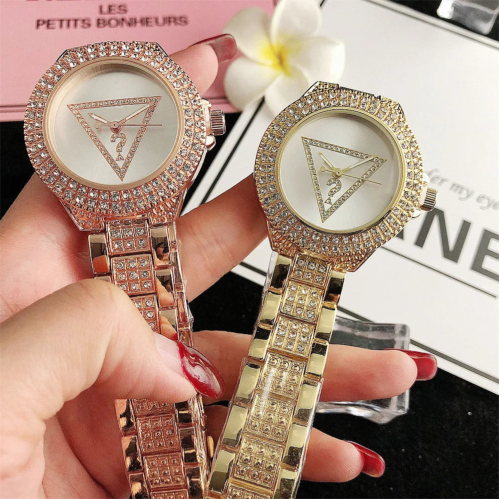 Alloy Steel Bar Inlaid Diamond Watch, Japanese Movement Watch, Fashionable Waterproof Watch, Quartz Watch, Korean Version Fashio - LKBA