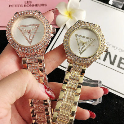 Alloy Steel Bar Inlaid Diamond Watch, Japanese Movement Watch, Fashionable Waterproof Watch, Quartz Watch, Korean Version Fashio - LKBA