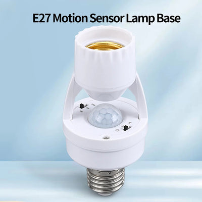 Smart E27 PIR Motion Sensor Light Switch 110V 220V Detector Base Lamp Holder Lux Time Delay Adjust Control Bulb Socket - LKBA