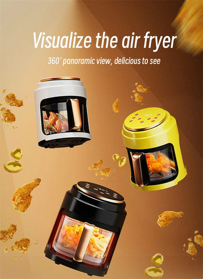 Air Fryer Visual Oil-free Electric Fryer Multi-Functional Automatic Household 360°Baking LED Touchscreen - LKBA
