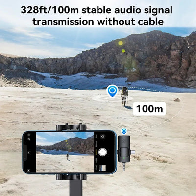 3 in 1 Microphone for iPhone/Android, Wireless, for Record Interview - LKBA