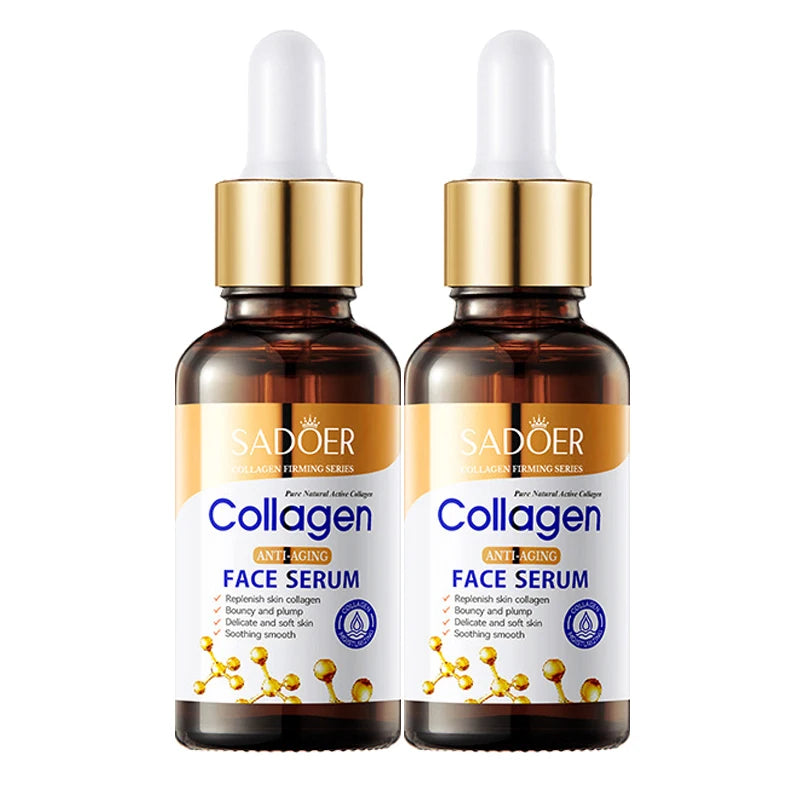 1/2/3pcs SADOER Collagen Face Serum skincare Facial Essence Liquid Anti-aging Moisturizing Nourishing Facial Serum Skin Care - LKBA
