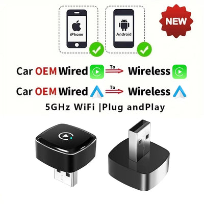 Wireless Carplay Adapter Android Auto Wireless Smart Dongle 2in1 For Volvo Benz Audi Kia Hyundai VW Mazda Cadillac MG Peugeot - LKBA