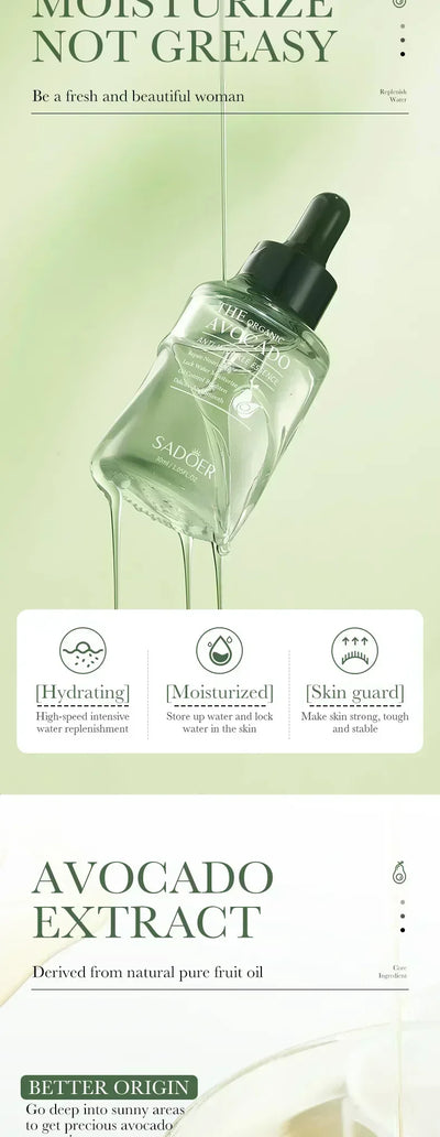 Avocado Face Essence Organic Shea Butter Moisturizing Anti-Aging Whitening Repairing Nourish Smooth Facial Serum Skin Care - LKBA