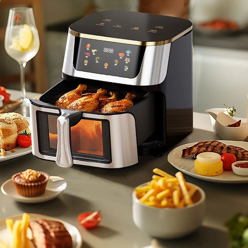 10L Large Capacity Air Fryer Multifunctional Electric Oven with Touch Screen Non-stick Pan - LKBA