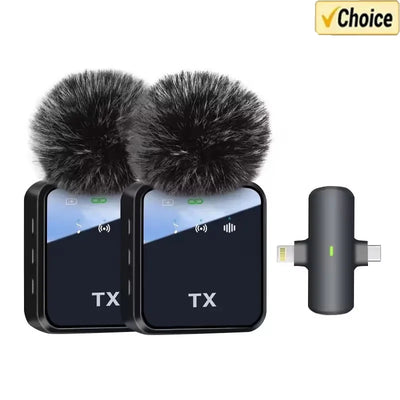 3 in 1 Microphone for iPhone/Android, Wireless, for Record Interview - LKBA