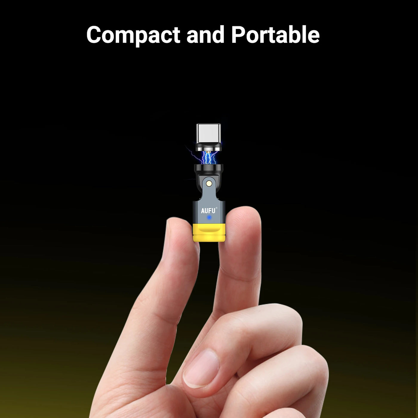 AUFU 540 Degree Rotating Magnetic Adapter USB to Type-C Charging Cable Magnetic USB C Female Converter for iPhone17 Mobile Phone - LKBA