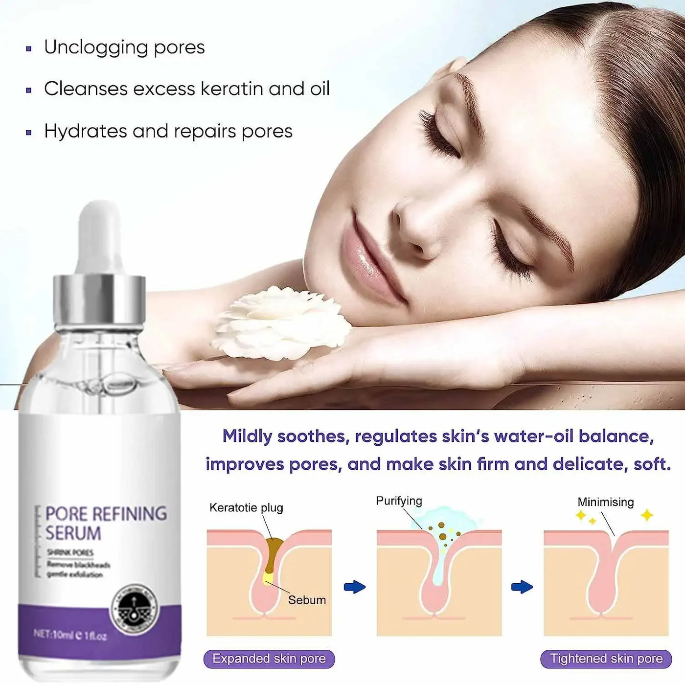 Serum Face Removing Large Pores Tightening Facial Pore Minimizing Essence Skin Care - LKBA