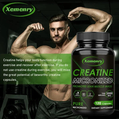 Creatine Monohydrate Capsules for Enhance Muscle Mass Strength & Performance Improvement Workout Recovery Mass Gainer - LKBA