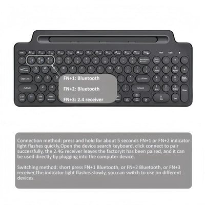 Mode Dual Bluetooth Keyboard BT5.0 3.0 2.4G Wireless Keyboard with Touchpad Gaming Keyboard with Card Slot for Laptop Tablet - LKBA