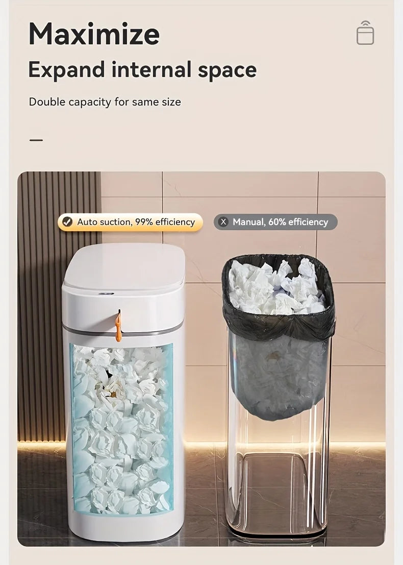 Smart Sensor Garbage Bathroom Trash Can Automatic Adsorption Bag Household Toilet Induction Waterproof Garbage Can Home Supplies - LKBA