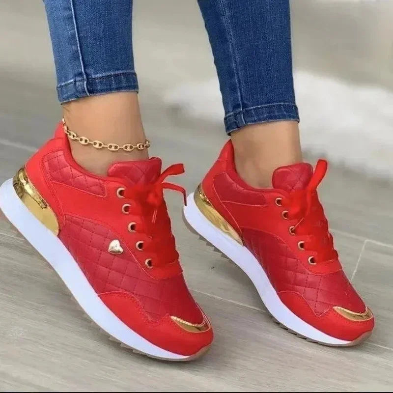 2025 Women's Mesh Sneakers Patchwork Lace Up Flat Shoes for Women Lightweight Female Shoes Classic Versatile Zapatillas De Mujer - LKBA