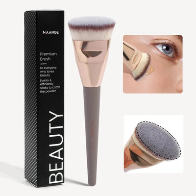 Single Flat Round Tube Flat Head Foundation Brush with Box Powder Blush Concealer Makeup Brush Skin - LKBA