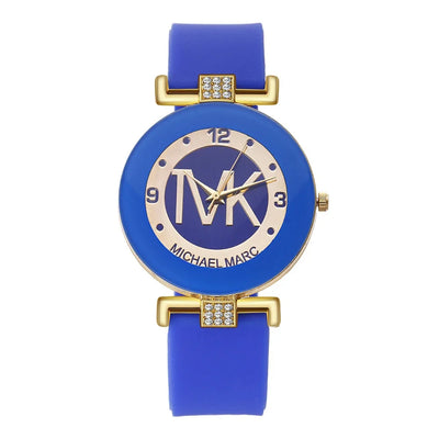 Fashion TVK Brand Women's Watch Simple Luxury Rhinestone Watch for Women Quartz Watch Casual Silicone Strap Ladies Clock - LKBA
