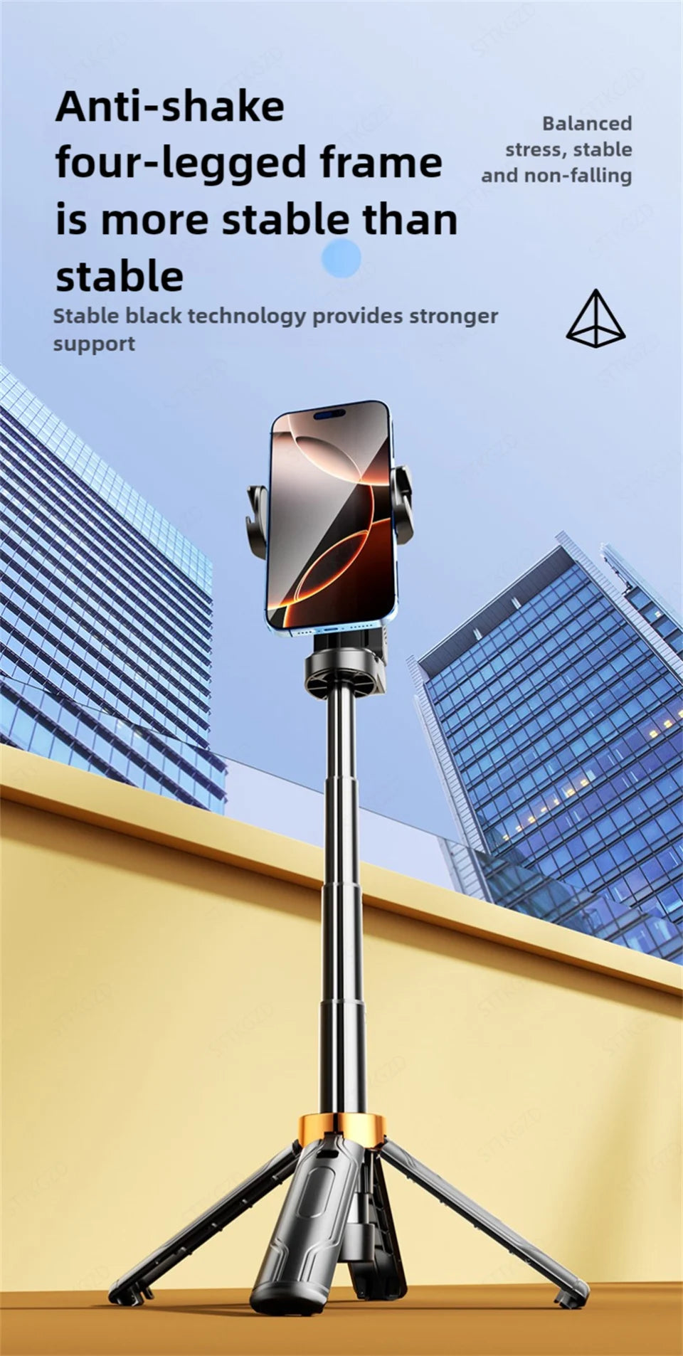 Super Mini Selfie Stick Portable Phone Holder Shooting Aid Versatile Integrated Design Bluetooth Remote - LKBA