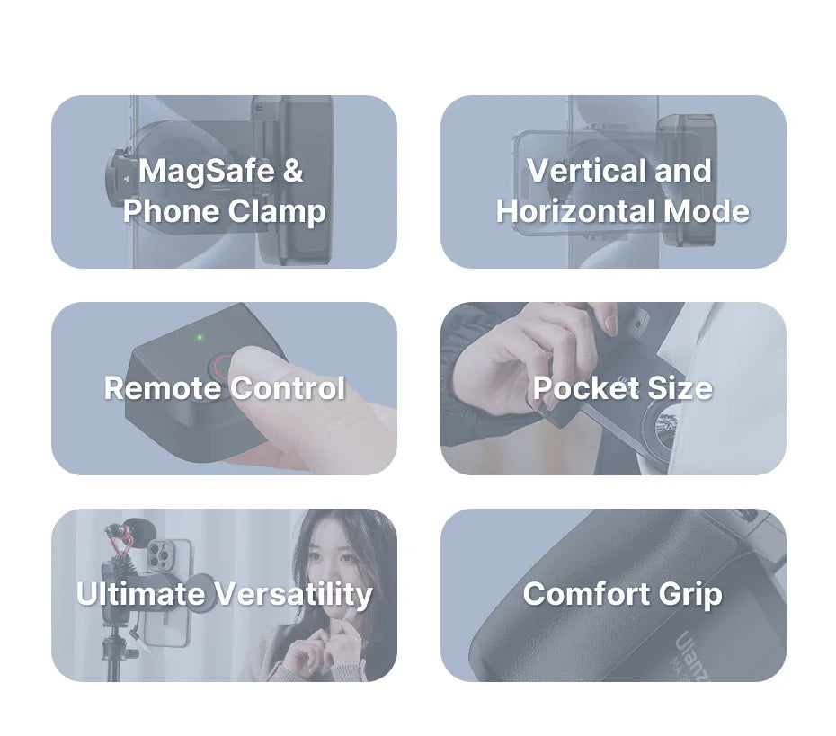 Ulanzi MA35 MagSafe Smartphone Camera Shutter Grip Bluetooth Selfie Handle As Camera Photo Stabilizer Vertical Horizontal Shoot - LKBA