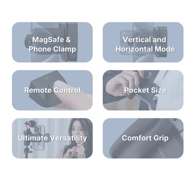 Ulanzi MA35 MagSafe Smartphone Camera Shutter Grip Bluetooth Selfie Handle As Camera Photo Stabilizer Vertical Horizontal Shoot - LKBA