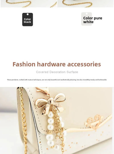 Fashionable Bright Leather Chain Crossbody Bag Women's Single Shoulder Small Square Bag Hot Sale of the Season New Style - LKBA