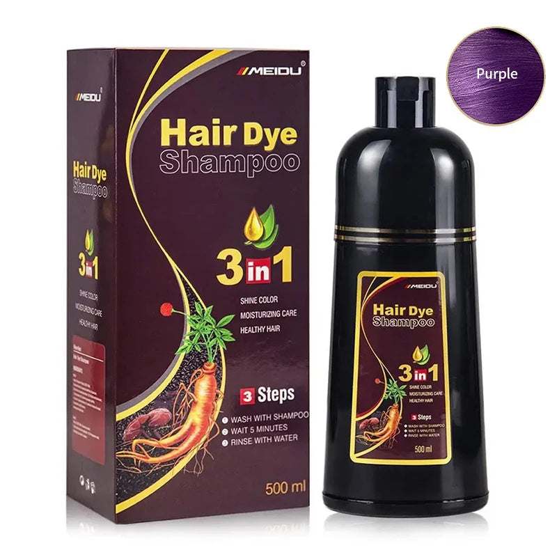 30ml/500ml 3-in-1 Quick Hair Dye Shampoo Natural Black Herbal Hair Dye Moisturizes Mild Hair Dye Conditioner Hair Care Products - LKBA