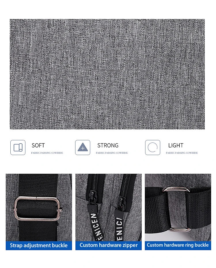 Travel Men's Handbags Multifunctional USB Chest Bag Designer Messenger Crossbody Bags Water-Proof Shoulder Bag Sports Back Pack - LKBA