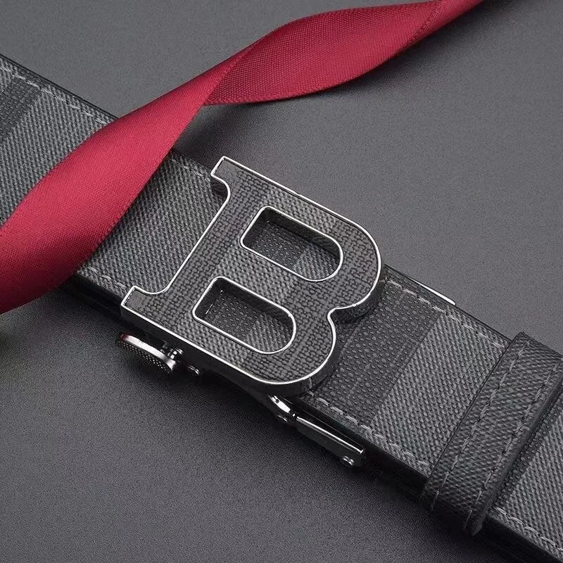 Genuine leather casual fashion men's belt cowhide alloy automatic buckle luxury brand men's belt - LKBA