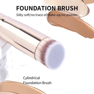 2PCS Foundation Brush Set for Liquid Cream Powder Contour Buffing Blending Concealer Face Brush Cosmetic Makeup Tools - LKBA