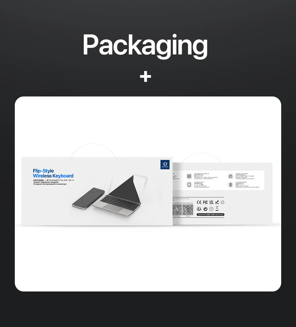 Foldable Bluetooth 5.0 Keyboard with Touchpad & Phone Holder for Phones Tablets PC iOS Android Windows Mac - LKBA