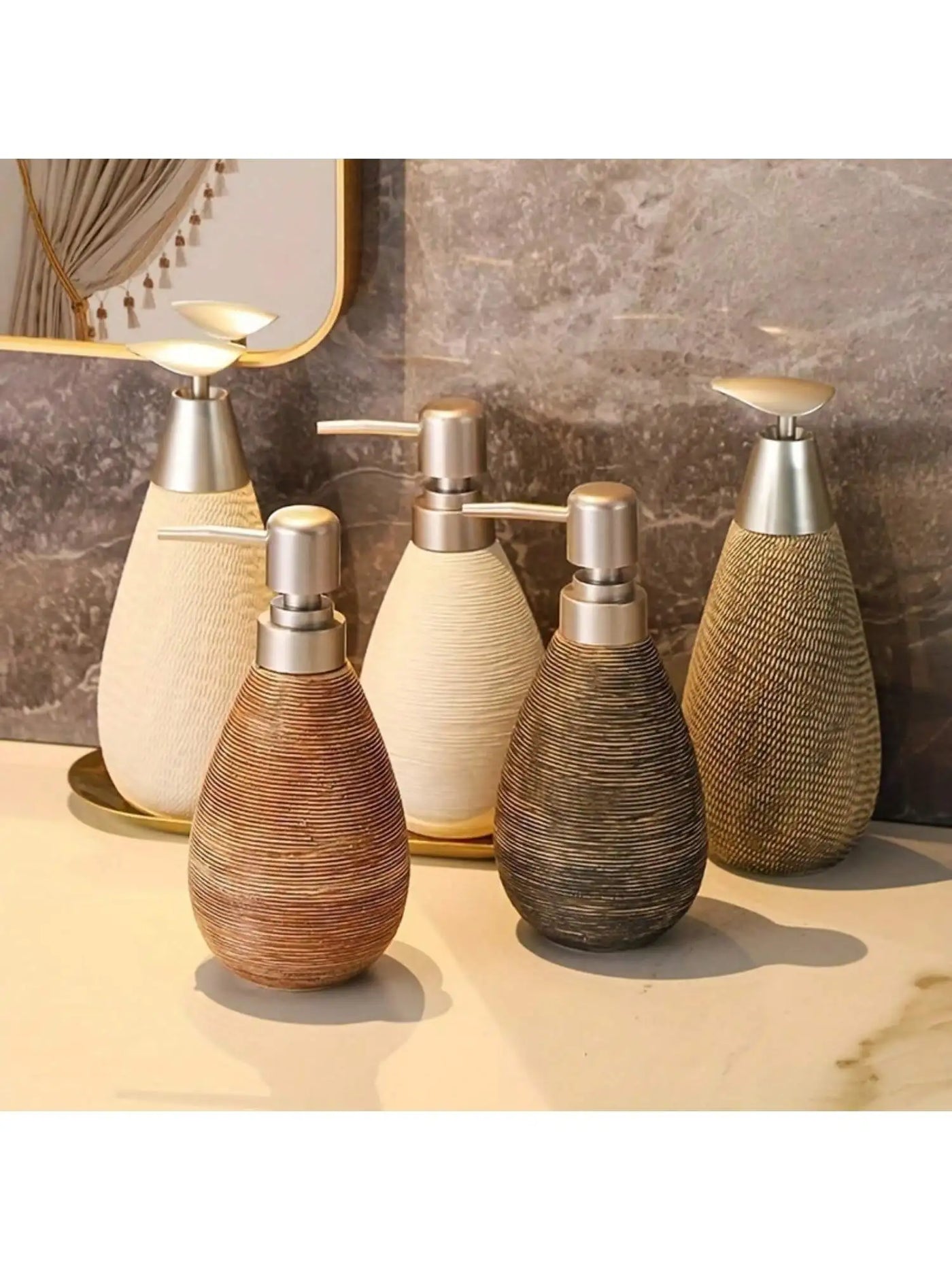 Creative Retro Style Ceramic Push-Type Soap Dispenser with Pump, Hand Soap Bottle - LKBA