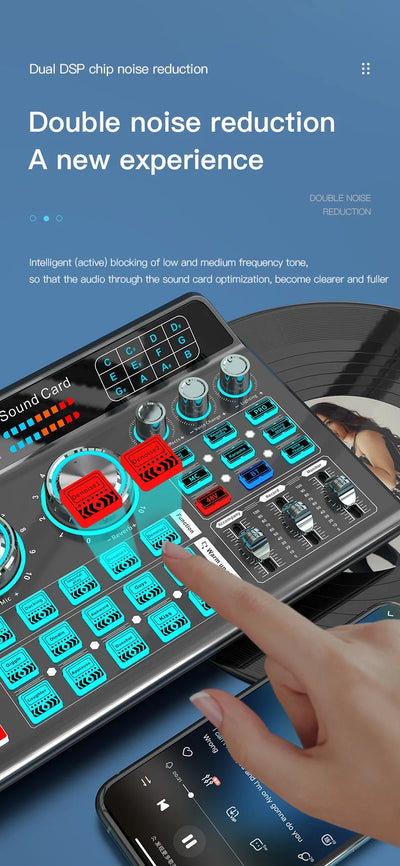 Live Sound Card for Mobile & Computer Universal Recording Mic Head Dedicated for Singing and Live Streaming - LKBA
