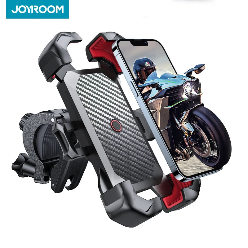 Joyroom 360° View Bike Phone Holder Motorcycle Phone Stand for 4.7-7 inch Mobile Phone Holder Shockproof Bracket GPS Clip - LKBA