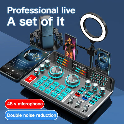 Live Sound Card for Mobile & Computer Universal Recording Mic Head Dedicated for Singing and Live Streaming - LKBA