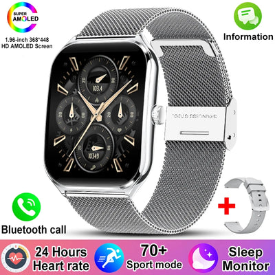 New For Xiaomi Ultra Thin Smart Watch Men 1.96" AMOLED 70+Sports Mode Health Monitor Bluetooth call Waterproof Smart Watch Woman - LKBA