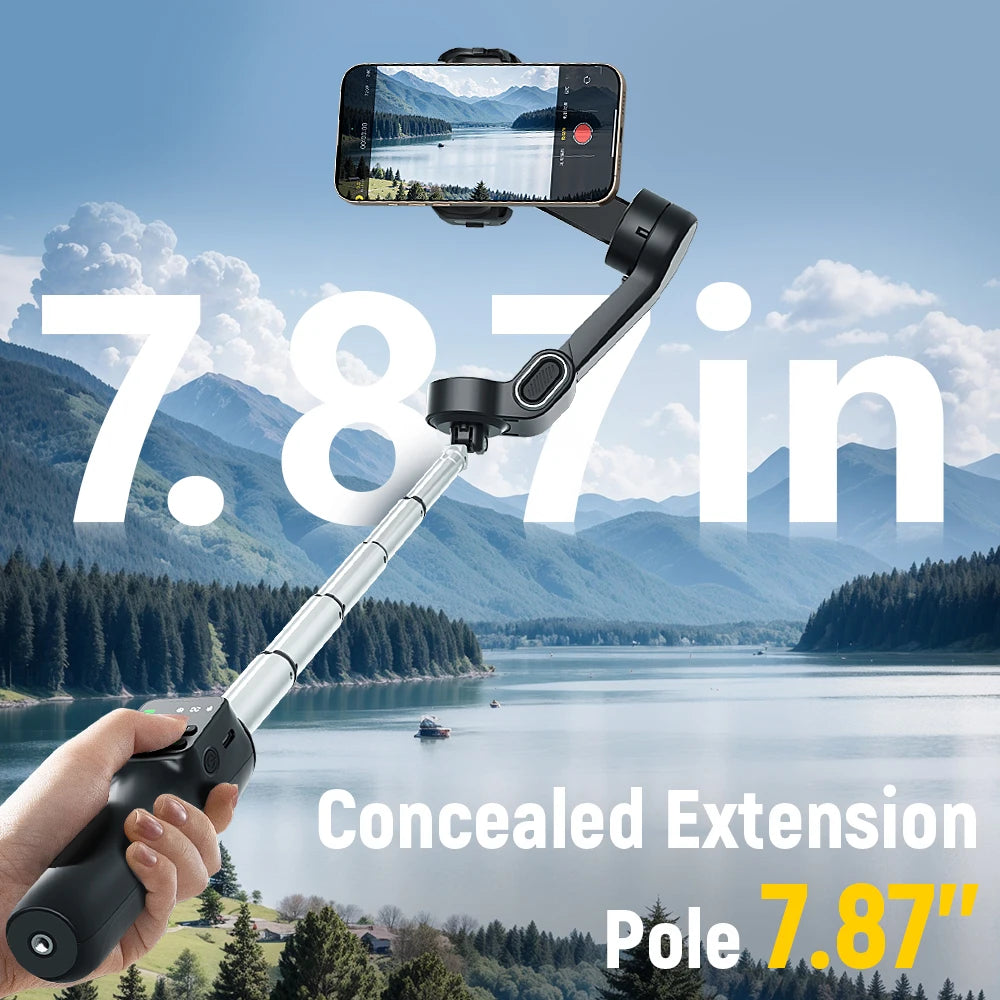 Handheld Anti-shake Gimbal Stabilizer Travel Extended Selfie Stick Face Tracking Phone Stand - LKBA