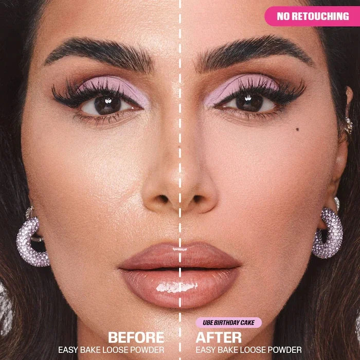 Easy Bake Loose & Setting Powder Long Lasting Oil Control Matte Waterproof Brightening Loose Powder Makeup - LKBA