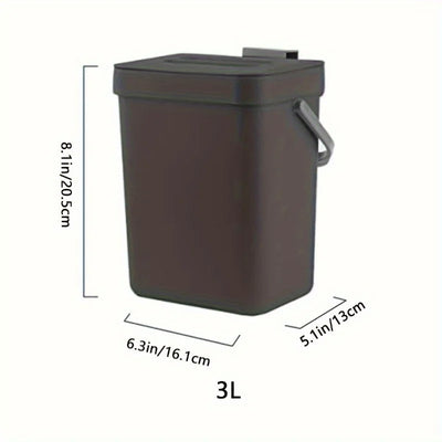 Space-Saving Quiet-Close Trash Can - 3/5L, Eco-Friendly Sealed Bin for Kitchen & Office - LKBA