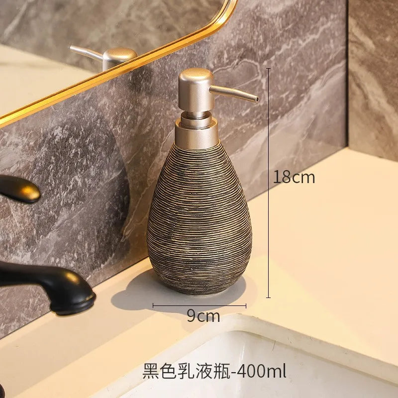 Creative Retro Style Ceramic Push-Type Soap Dispenser with Pump, Hand Soap Bottle - LKBA