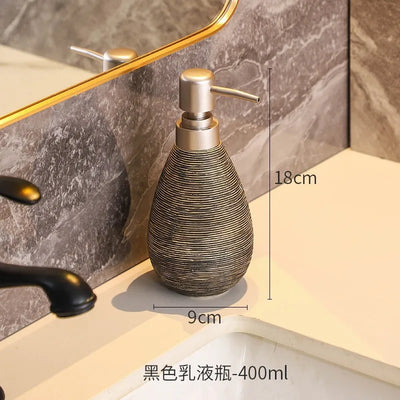 Creative Retro Style Ceramic Push-Type Soap Dispenser with Pump, Hand Soap Bottle - LKBA