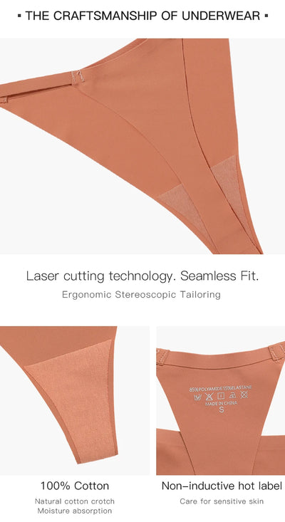 Hot Sale Sexy Ladies T-back Skin-friendly Underpants Stretch Thongs Women Underwear G-string seamless panties for women - LKBA