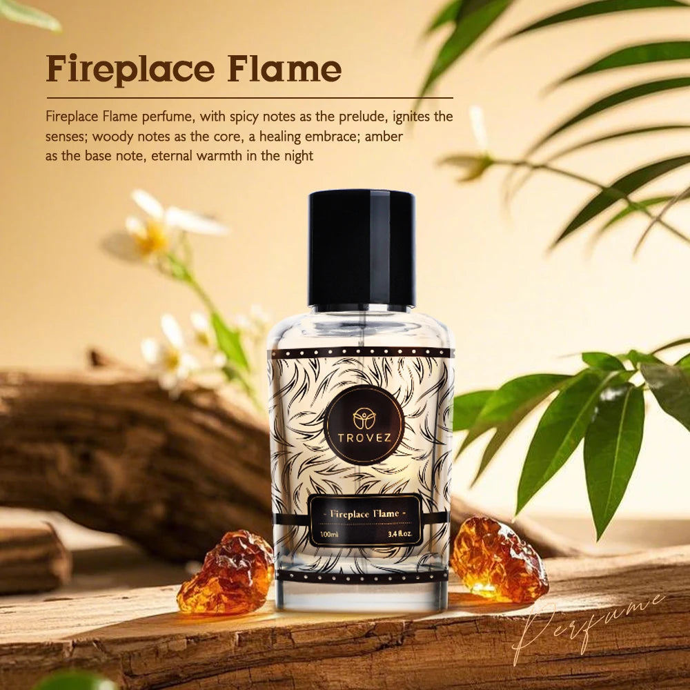 TROVEZ Fireplace Flame 100ml Perfume Arab Wood Tone Long-lasting Fragrance Unisex Perfume Body Spray Scent Gifts Aroma Men Women - LKBA