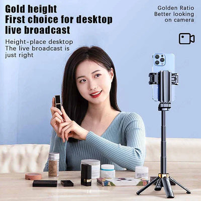 Super Mini Selfie Stick Portable Phone Holder Shooting Aid Versatile Integrated Design Bluetooth Remote - LKBA