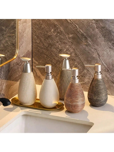 Creative Retro Style Ceramic Push-Type Soap Dispenser with Pump, Hand Soap Bottle - LKBA